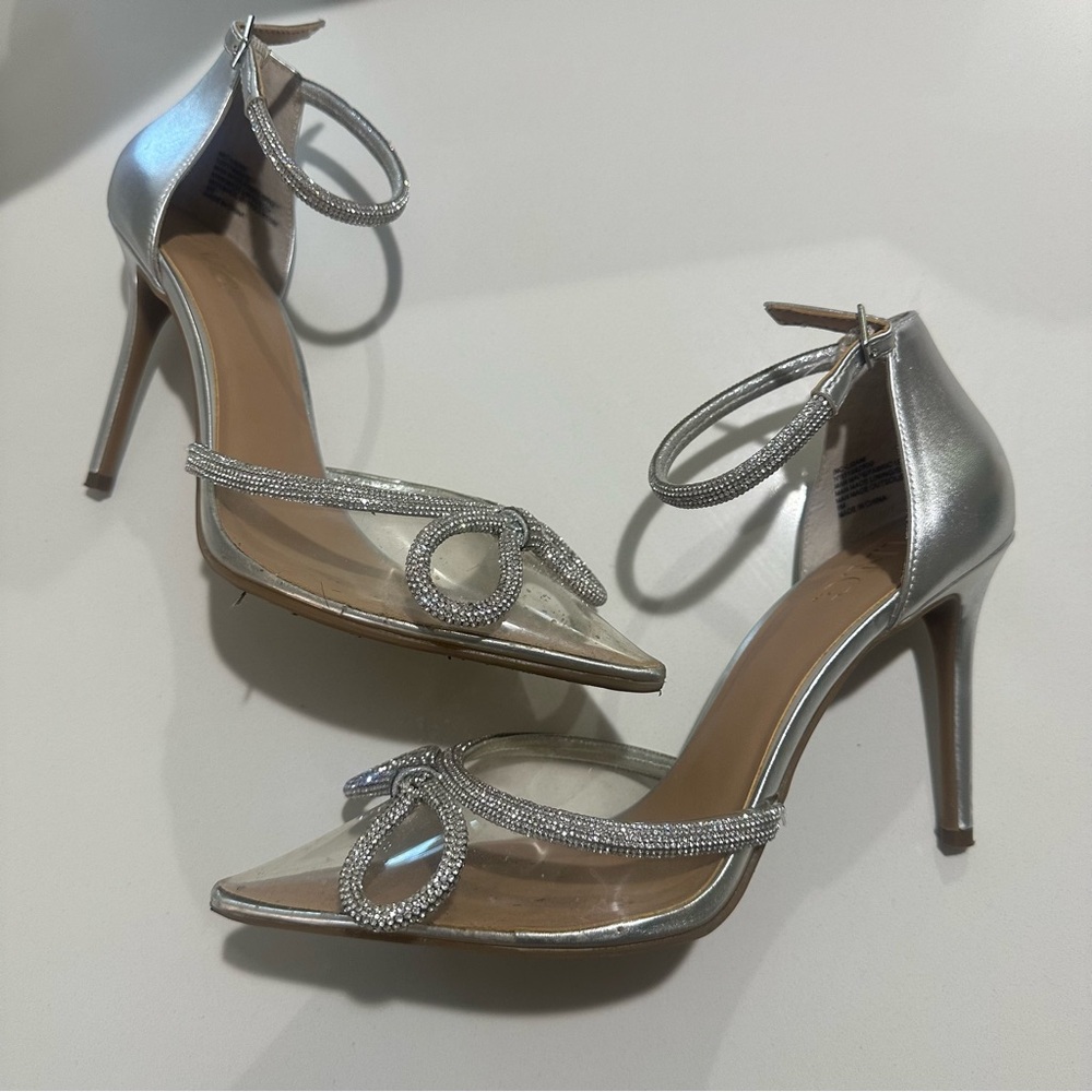 inc international concepts Women Slingback Stiletto Dress Pump Silver Lidani